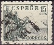 Spain 1940 Cid 15 CTS Green Edifil 918. España 918. Uploaded by susofe